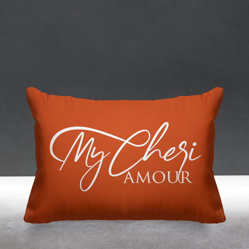 Housse et insert de coussin rectangulaire Aspire Cheri Amour, Orange