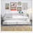 Upholstered Platform Bed with USB and Twin Size Trundle
