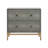 2 Drawer Nightstand in Gray/Brass