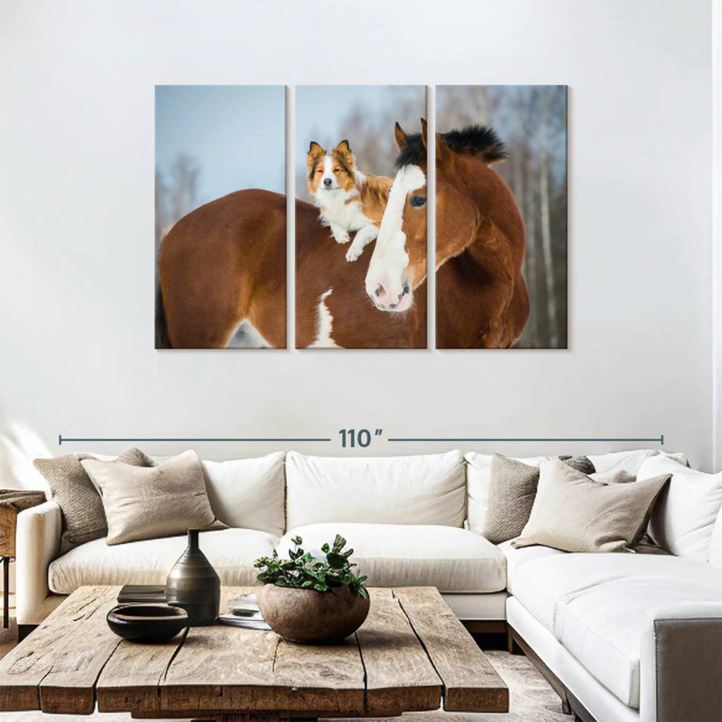 Collie à cheval, H 48 po x l 74 po