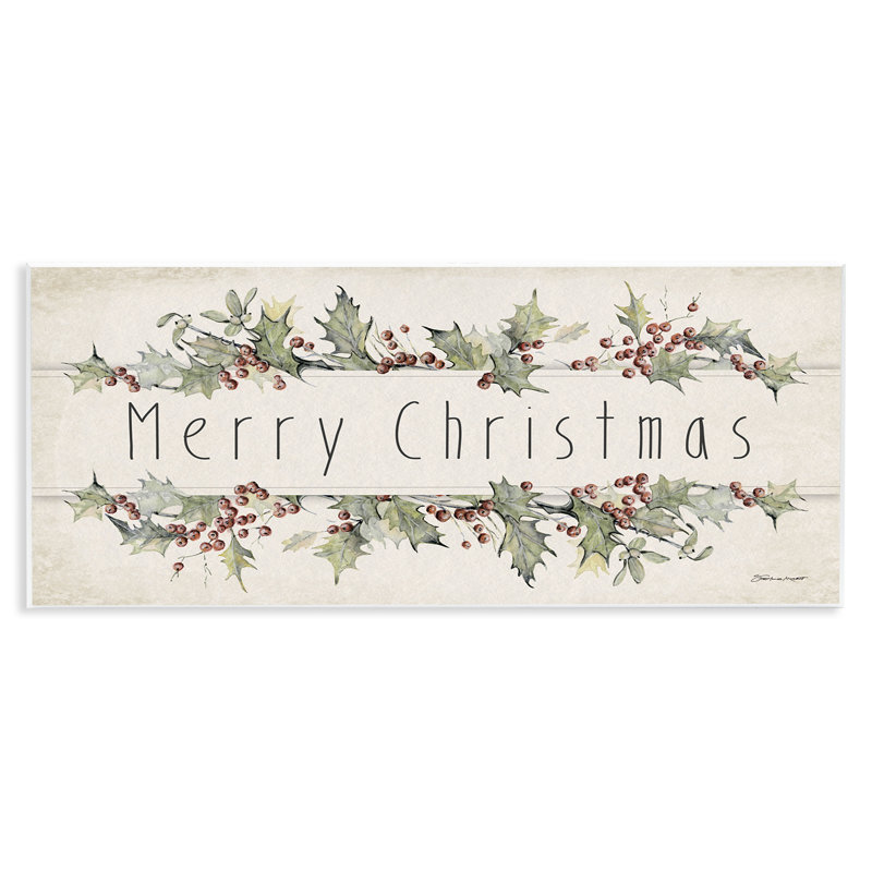 Merry Christmas Sentiments Winter Holly Florals