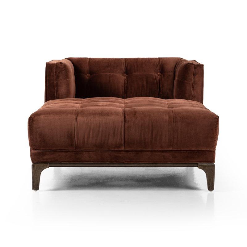 Chaise longue capitonnée Bari, Surrey Auburn Velvet