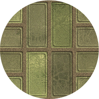 Tapis géométrique vert olive / brun