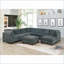 Repose-pieds de salon en chenille gris anthracite 37 po x 37 po | Structure en bois | Brun clair brun clair