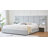 King Velvet Upholstered Platform Bed Frame with 2 Attached Nightstands & 2 Extra Large Drawers & Floating Shelves, No Box Spring Needed, Beige-164865356-164865393