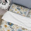 Ensemble de housse de couette à motif floral scandinave bleu et blanc-1482236161