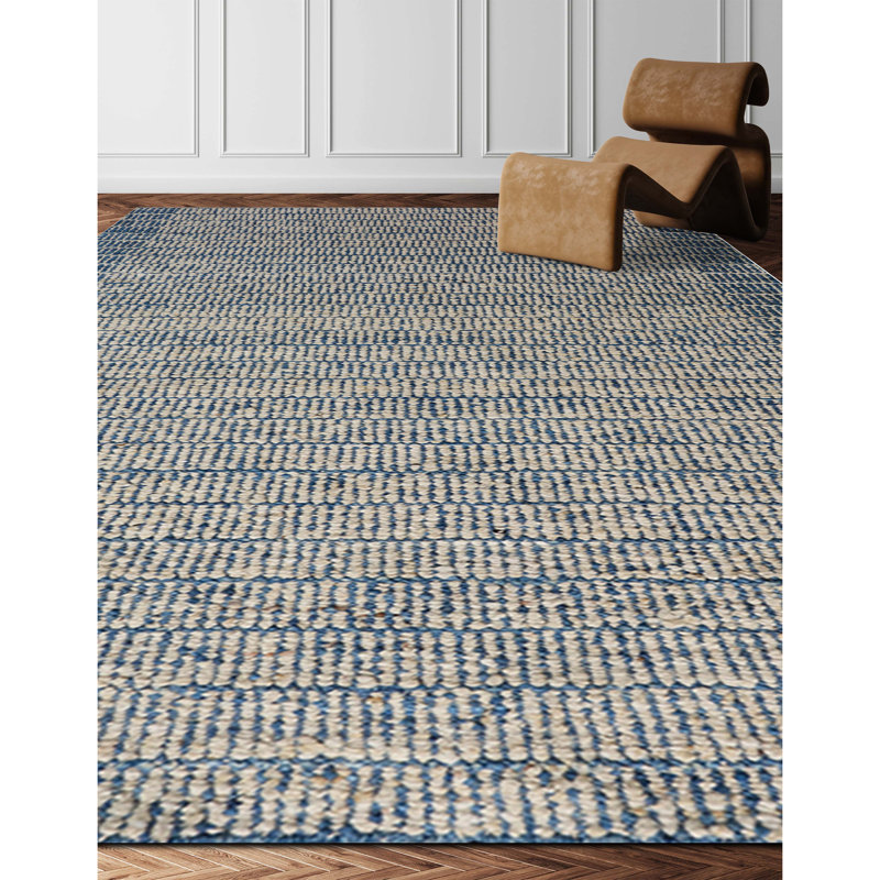 Wool Striped Area Rug, Rectangle 6' x 9'