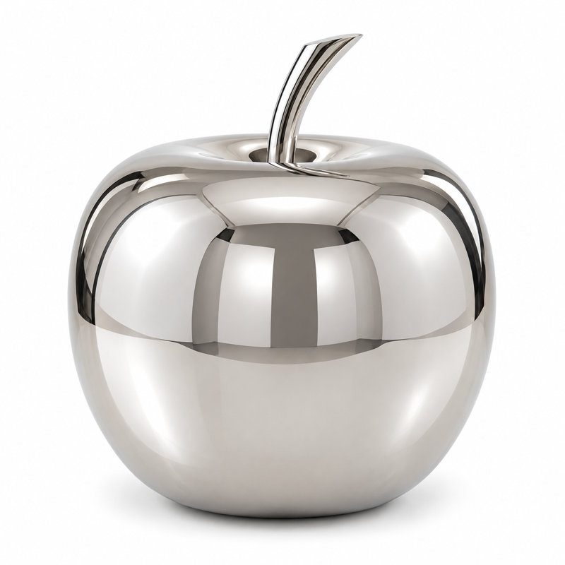 3662 XL All Shiny Silver Apple, 13" H x 11" W x 11" D, Silver