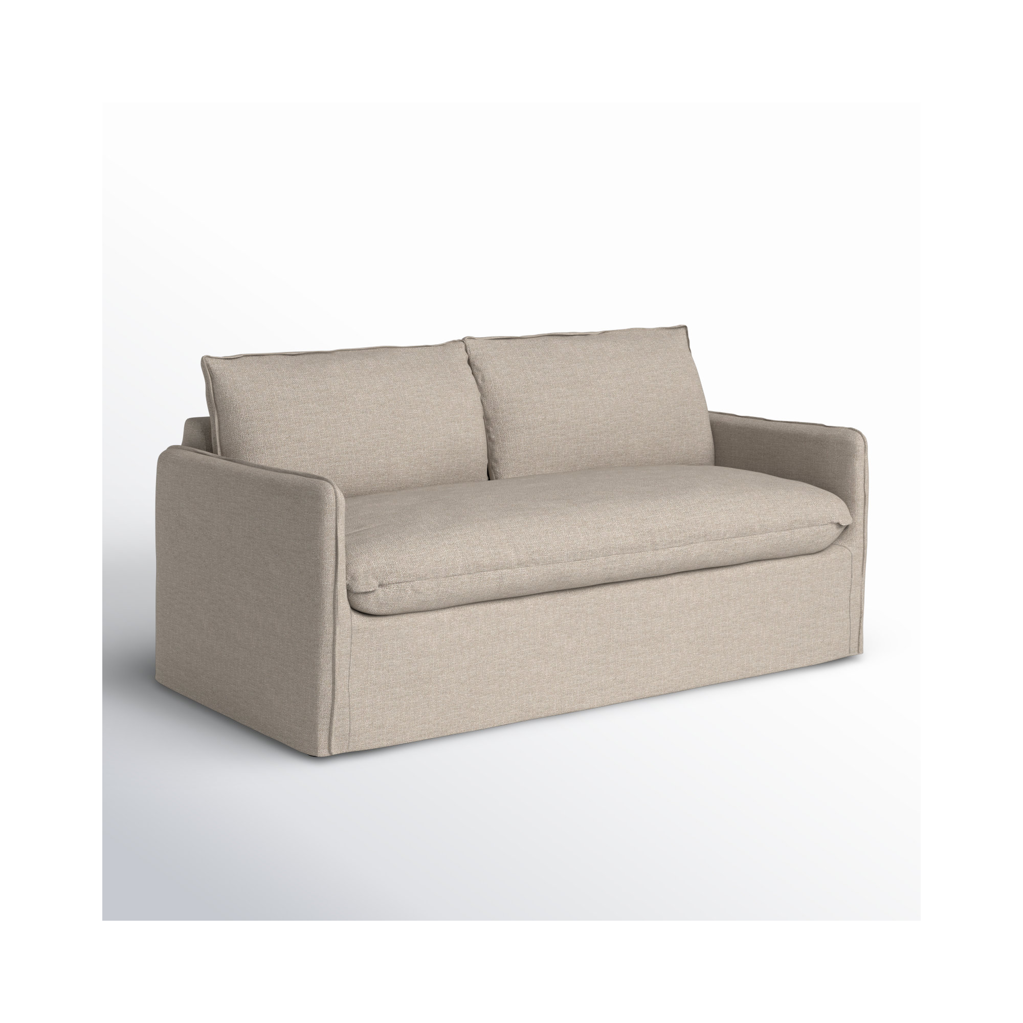 Bellatrix 72'' Upholstered Loveseat, Conversation Ivory Basketweave