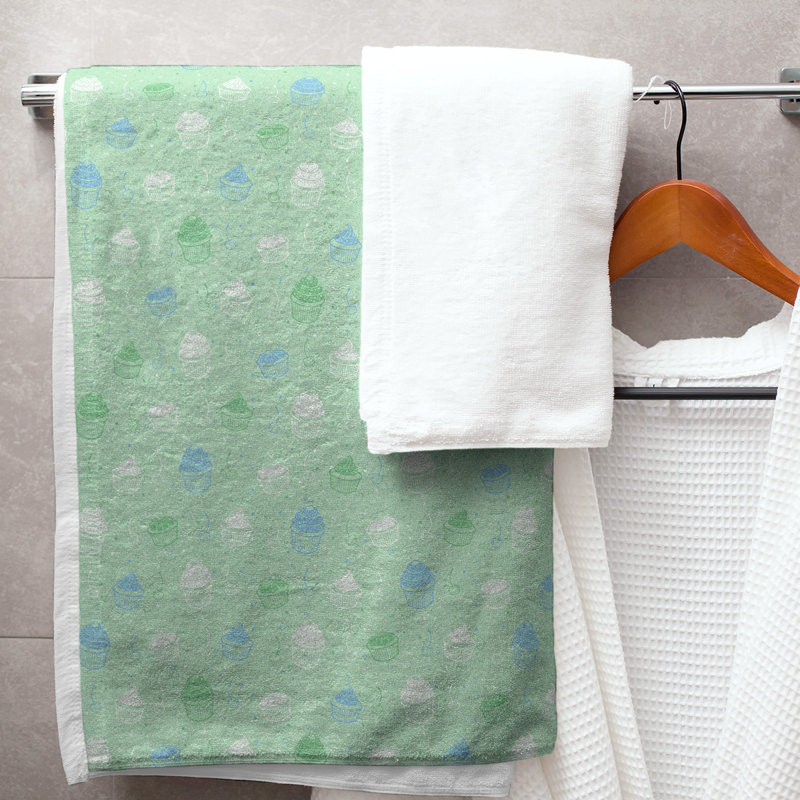 Katelyn Elizabeth Cotton Blend Bath Towel, Green/Blue