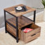 Bedside Table with 1 Drawers, Modern End Side Table with Storage Shelves, Metal Frame Nightstand for Bedroom, Living Room-406889384