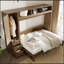 Lit escamotable double avec garde-robe