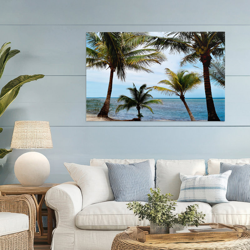 «Honduras Daytime Palms», toile par Natalie Carpentieri, H 30 po x l 45 po