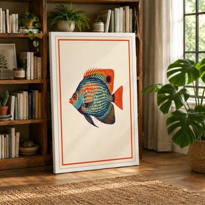 Tropical Fish Study Botanical - Wrapped Canvas