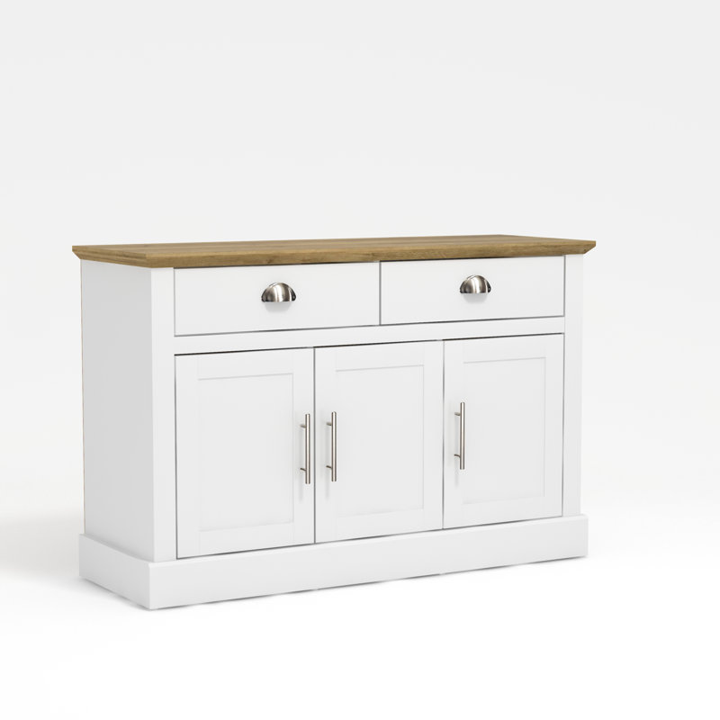 Sufy Octave Wide 3 Door 2 Drawer Sideboard, White