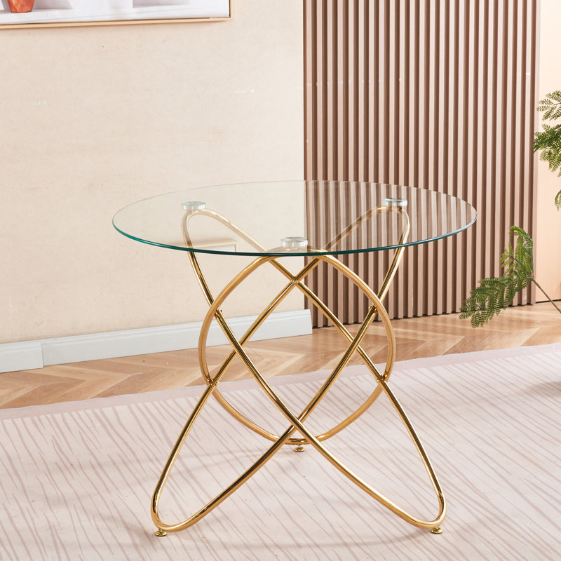 Table de salle à manger en verre trempé Golden Glass