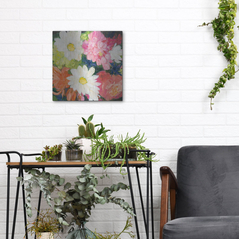 «Floral Spectacular 2» par Julia Purinton, art mural en métal, H 12 po x l 12 po
