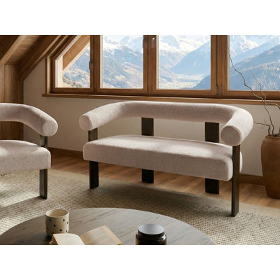 2 Piece Boucle Standard Living Room Set