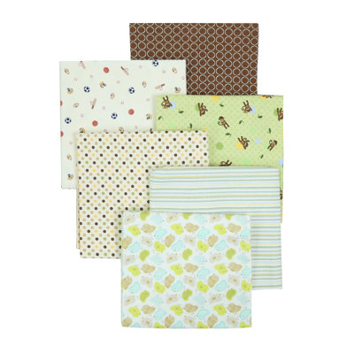 Ensemble de couverture pour bébé en flanelle de coton 6 pièces Halvorson