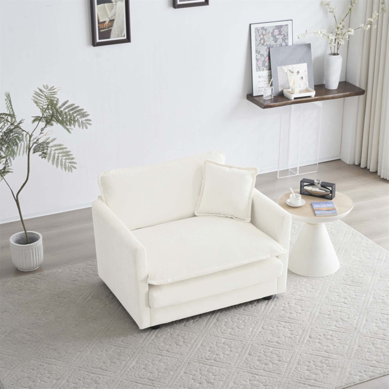 Fauteuil de lecture rembourré Comfy, Blanc