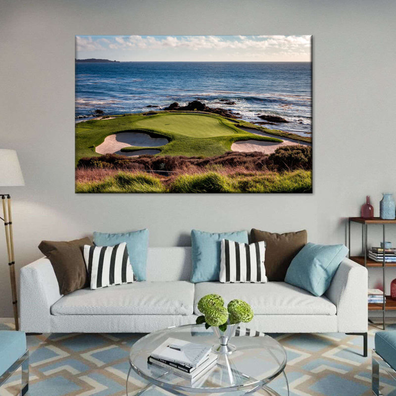 «California Coastline Golf Course», reproduction sur toile, H 34 po x l 51 po x P 1,25 po