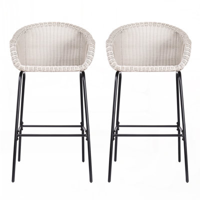 Metal frame Bar stool Set of 2 with sturdy legs