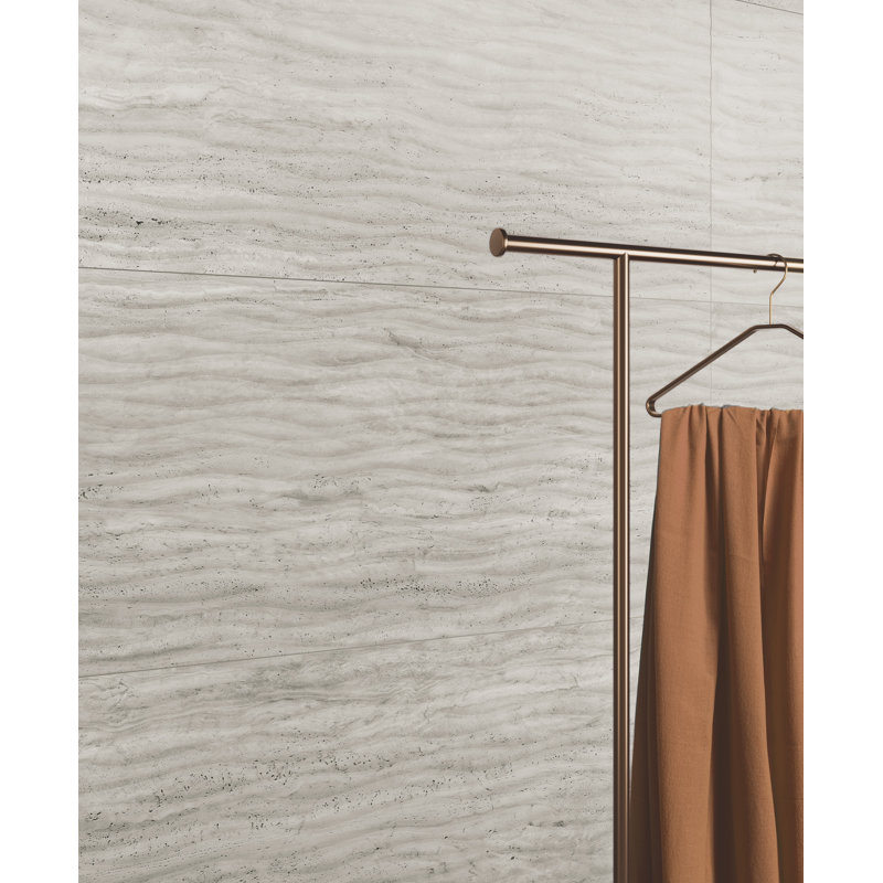 Carrelage en porcelaine Travertino Grisseo Wavy