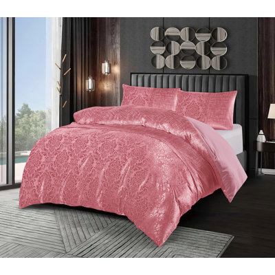 Emilia Duvet Cover Set Double Pink