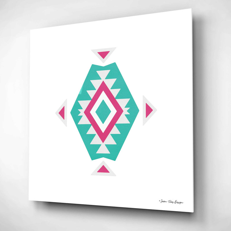 «Watercolor Aztec Art II» par Seven Trees Design, art mural en verre acrylique, H 12 po x l 12 po x P 0,13 po