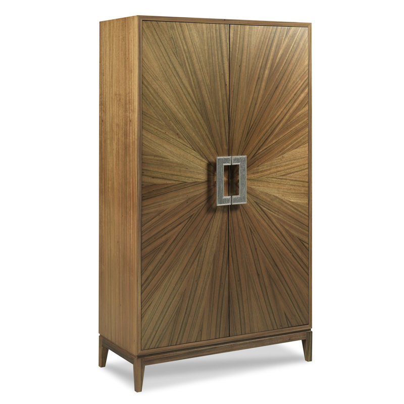 Solomon Paldao Hardwood Bar Cabinet with Adjustable Wine Shelf