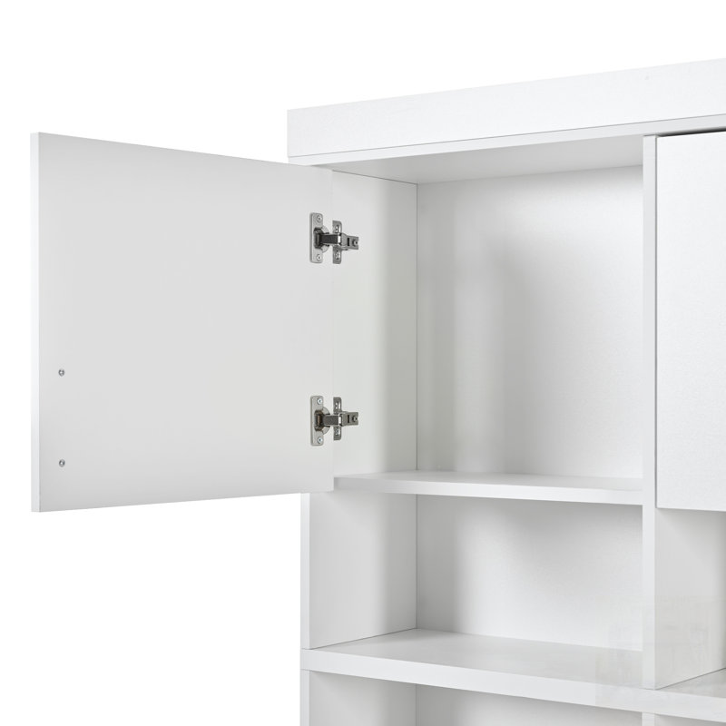 Entryway Hall Tree With Bench And Storage, 5-In-1 Modern Organizer For Hallway, Entryway, Living Room, Mudroom, White