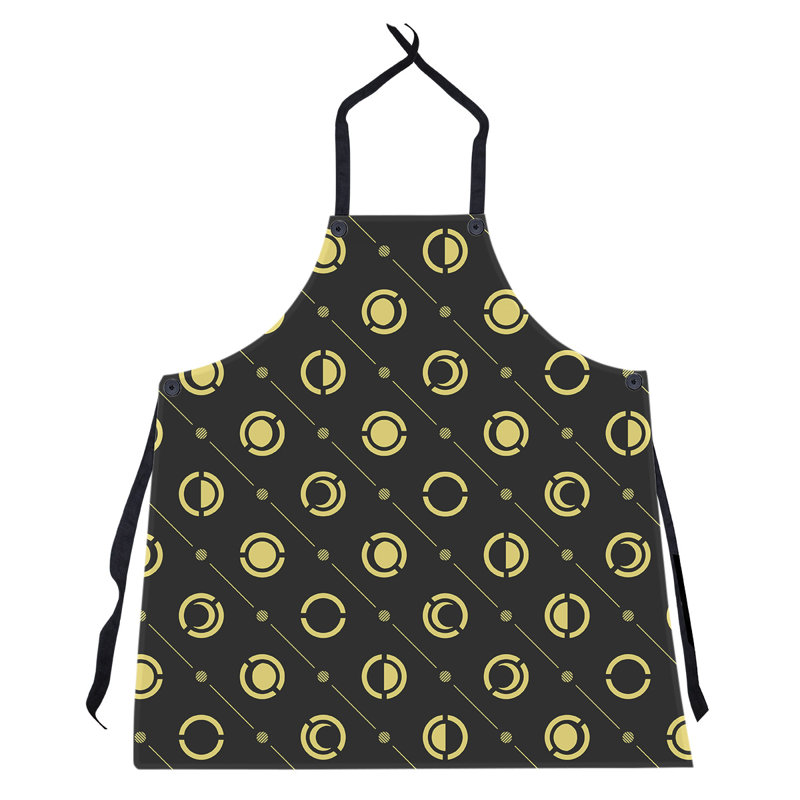 Tablier classique en phases de lune, Noir/jaune