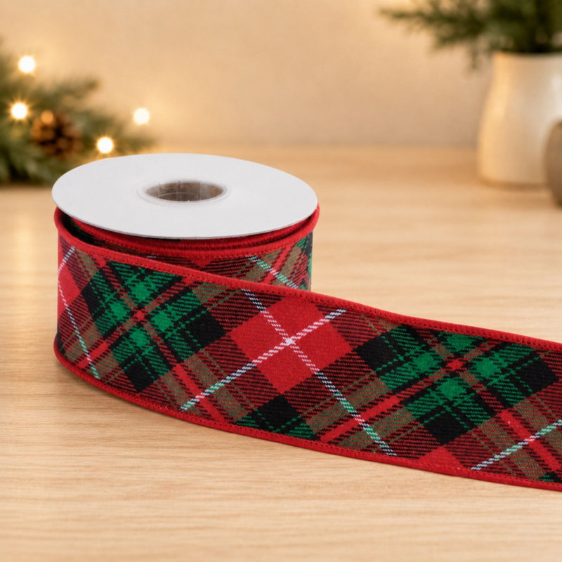 Ruban de coton filé écossais tartan 2,5 po x 5 verges