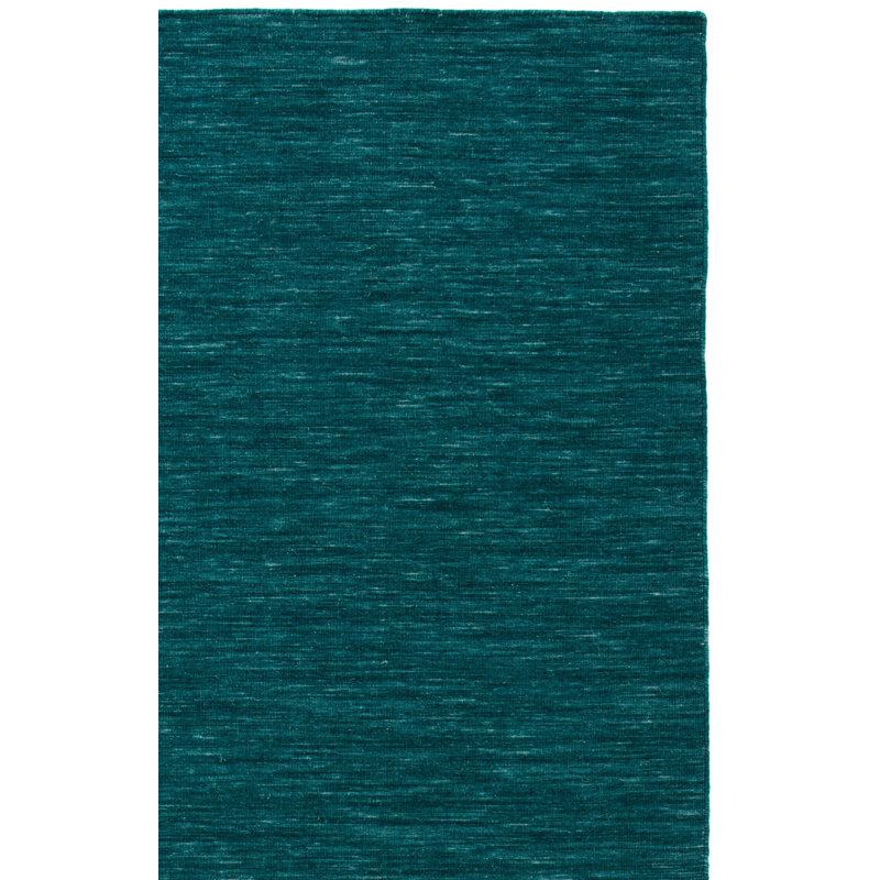 Tapis en laine / coton tissé à la main Kilim en vert foncé, Rectangle 8 pi x 10 pi