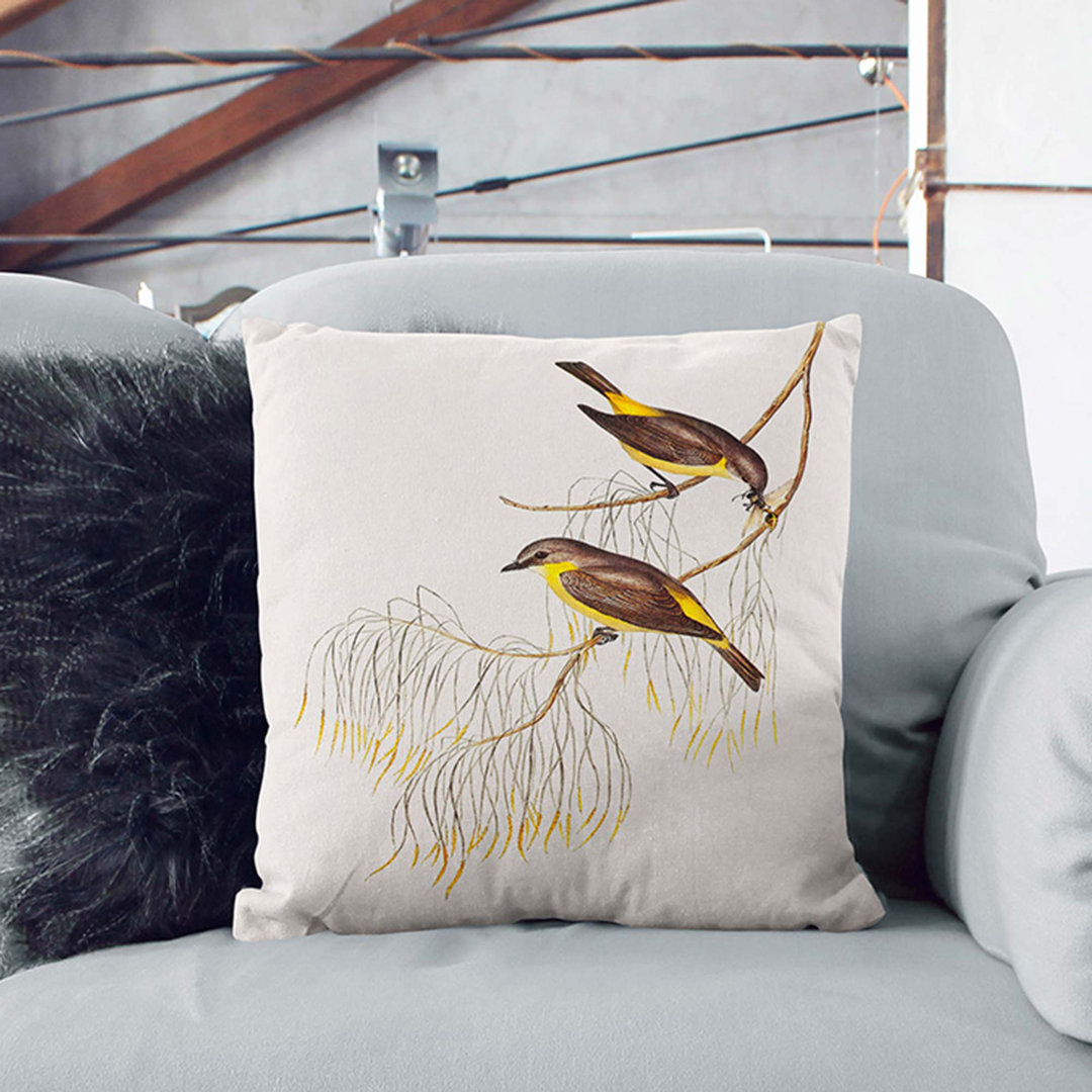 Breasted Robins by Elizabeth Gould Cushion with Filling