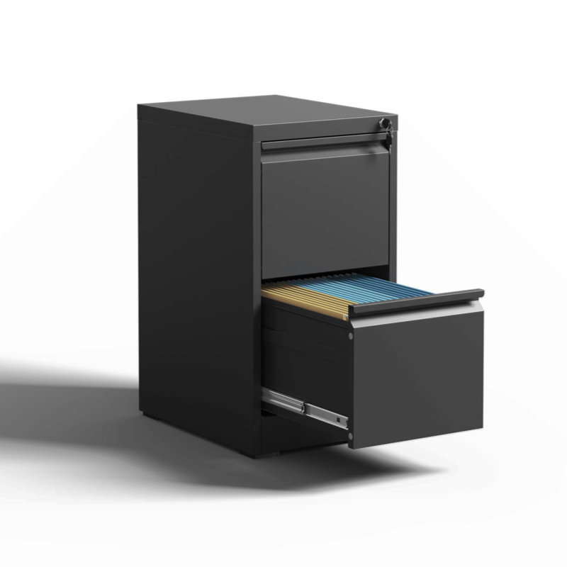 Metal Vertical File Cabinet With Lock Office Home Steel Vertical File Cabinet  A4 Legal/Letter, Black