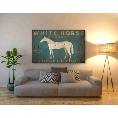 "Cheval blanc avec mots" par Ryan Fowler - impression sur toile tendue