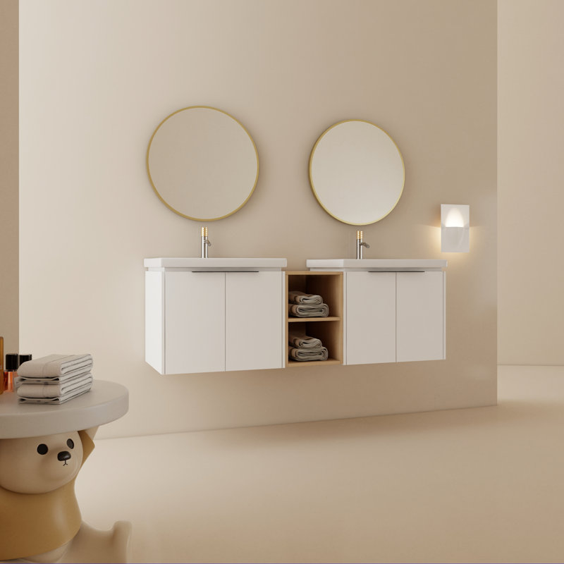 Meuble-lavabo à fermeture en douceur 60 po avec lavabo