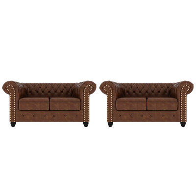 Vintage Casual Cafe Dining Bench Faux Leather Upholstered Bench