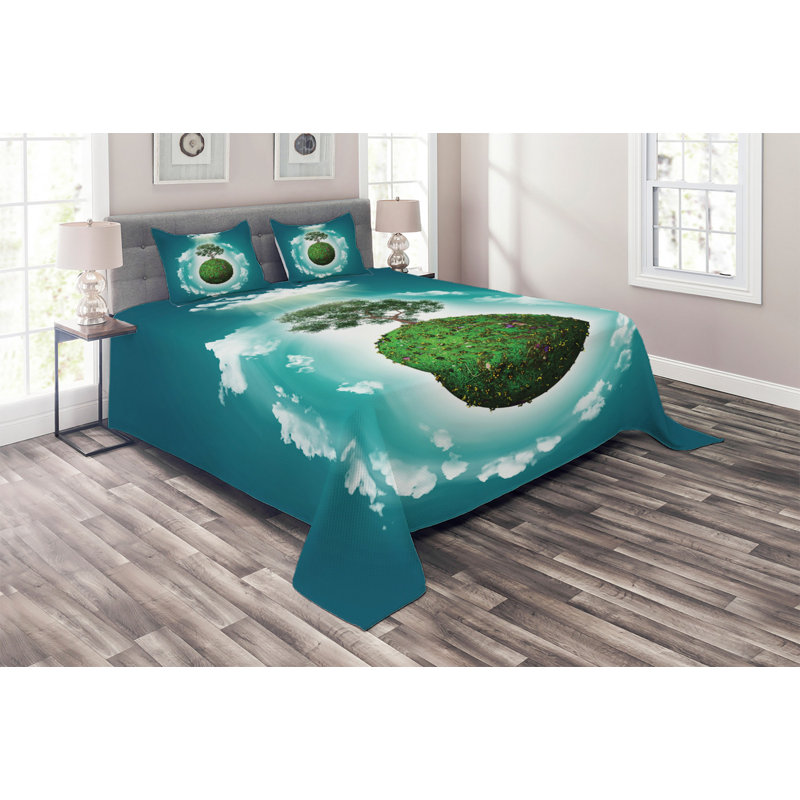 Hypnotic Rustic Polyester Coverlet, King Bedspread + 2 Shams