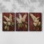 Floral Study Series LXVI - Ensemble de 3 toiles tendues avec châssis - Prêt à être accroché-128601794