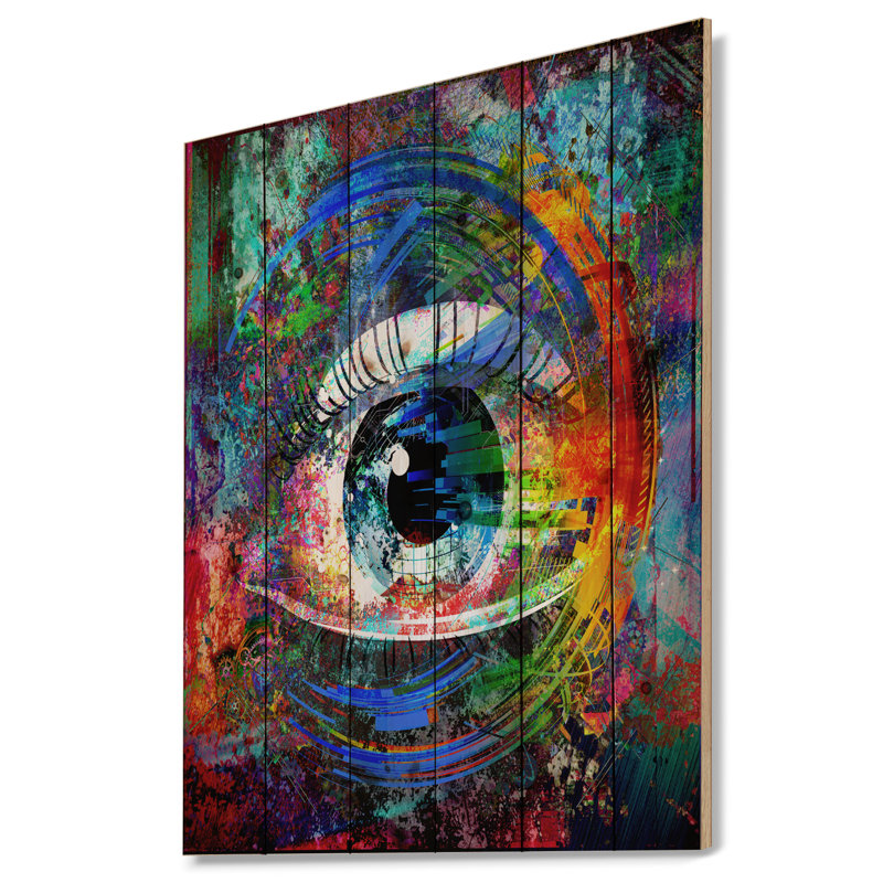 " Magic Eye Over Abstract Design ", 60" H x 28" W x 1.5" D, 20" H x 12" W x 1" D