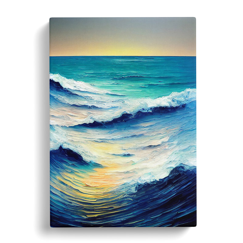 Seascape Painted Ocean Vol.2 - Wrapped Canvas, 50cm H x 35cm W x 3cm D