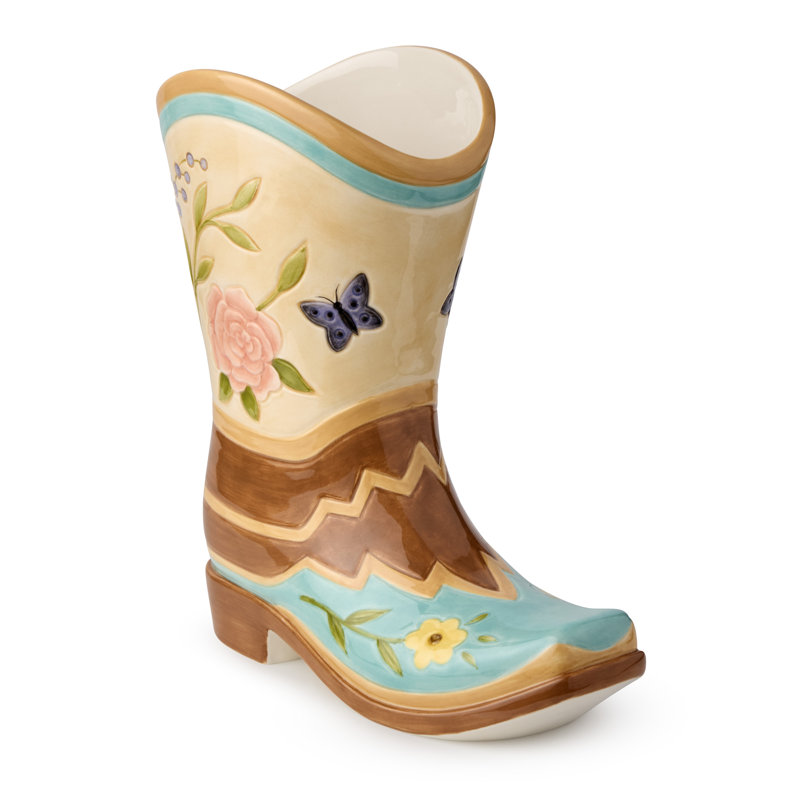 Rosewood 3-D Boot Vase
