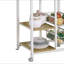 Chariot de cuisine naturel brun et blanc