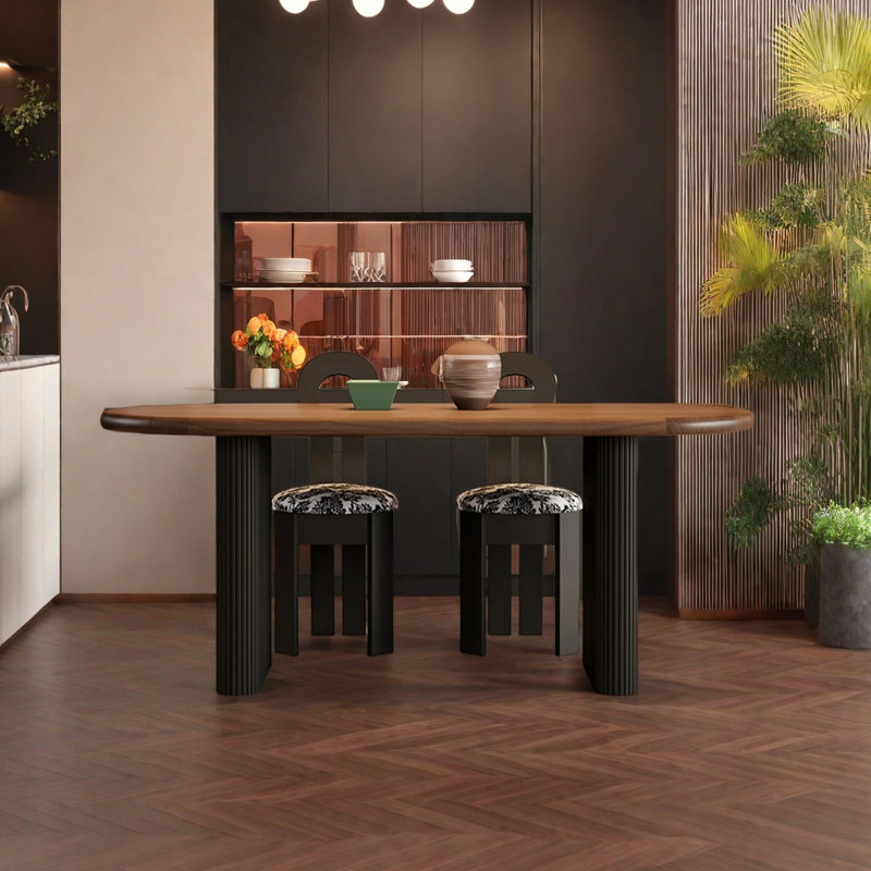 Table de salle à manger de style français rétro, H 29,53 po x L 62,99 po x l 31,5 po