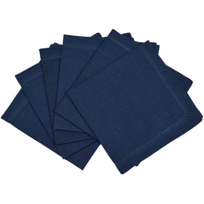 Azelia Cotton Solid Colour Square Napkin, Navy