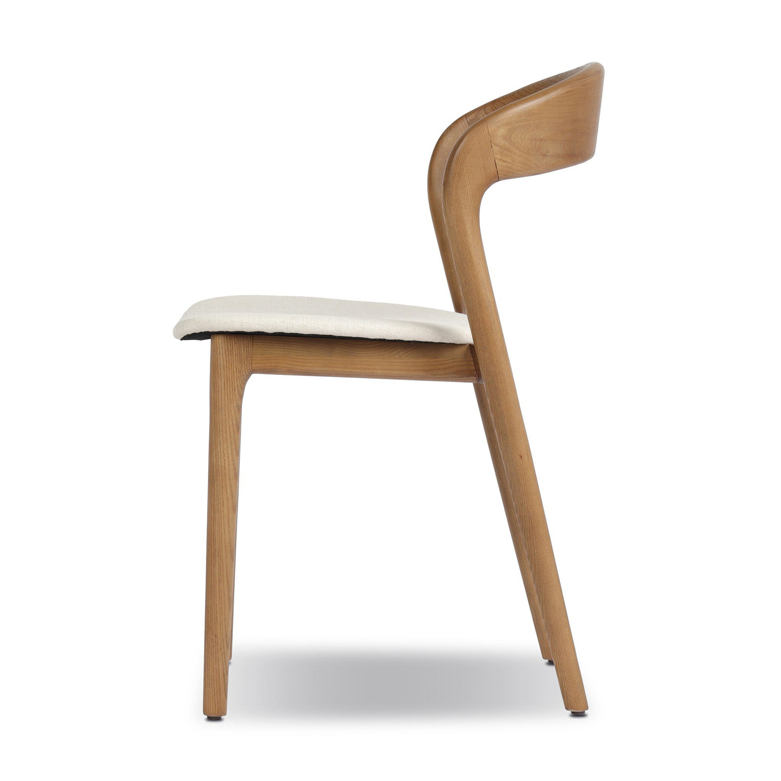 Kayla Genuine Leather Dining Chair,  Alcala Cream Polyester Blend /Brown