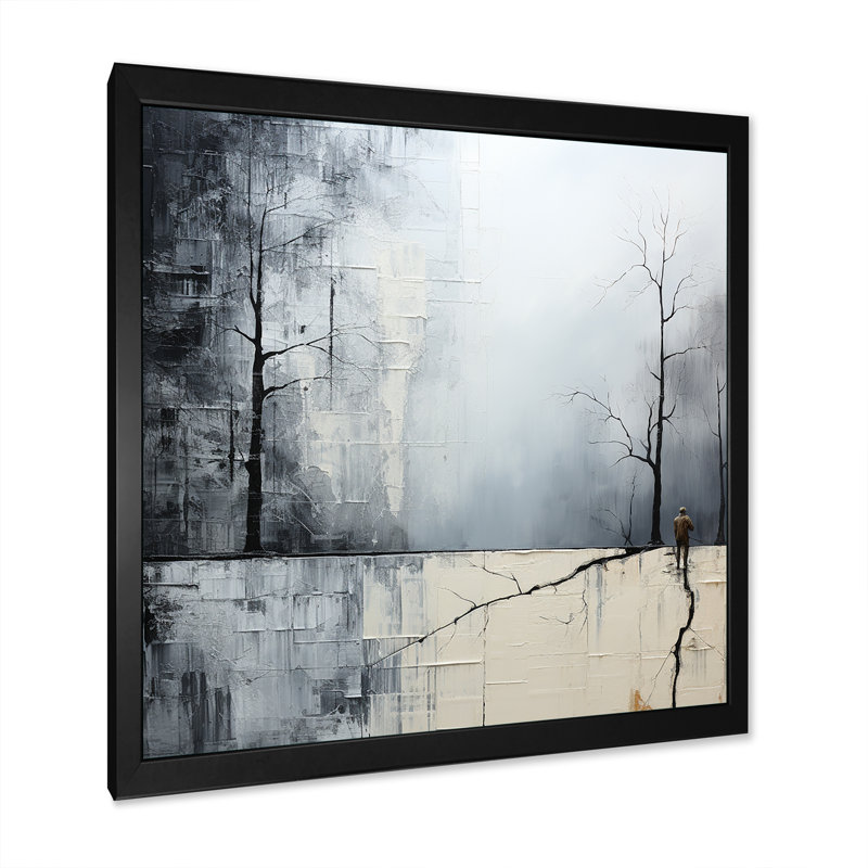 Simplicity Winter Dream Abstract, H 30 po x l 30 po x P 1 po, Cadre simple noir