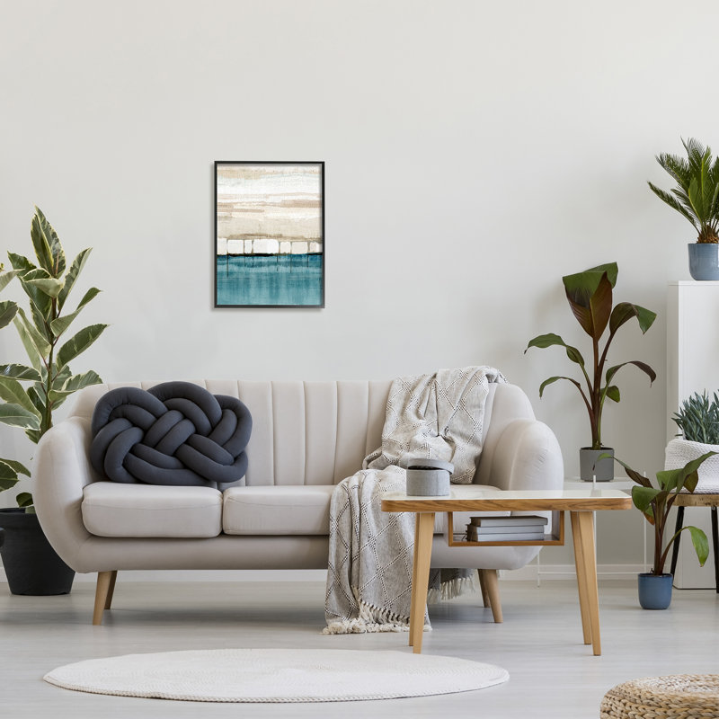 «Modern Landscape Abstraction», reproduction sur bois encadrée, Giclée encadrée noir minuit, H 20 po x l 16 po x P 1,5 po